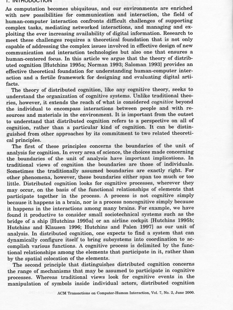 Hollan unit of analysis excerpt